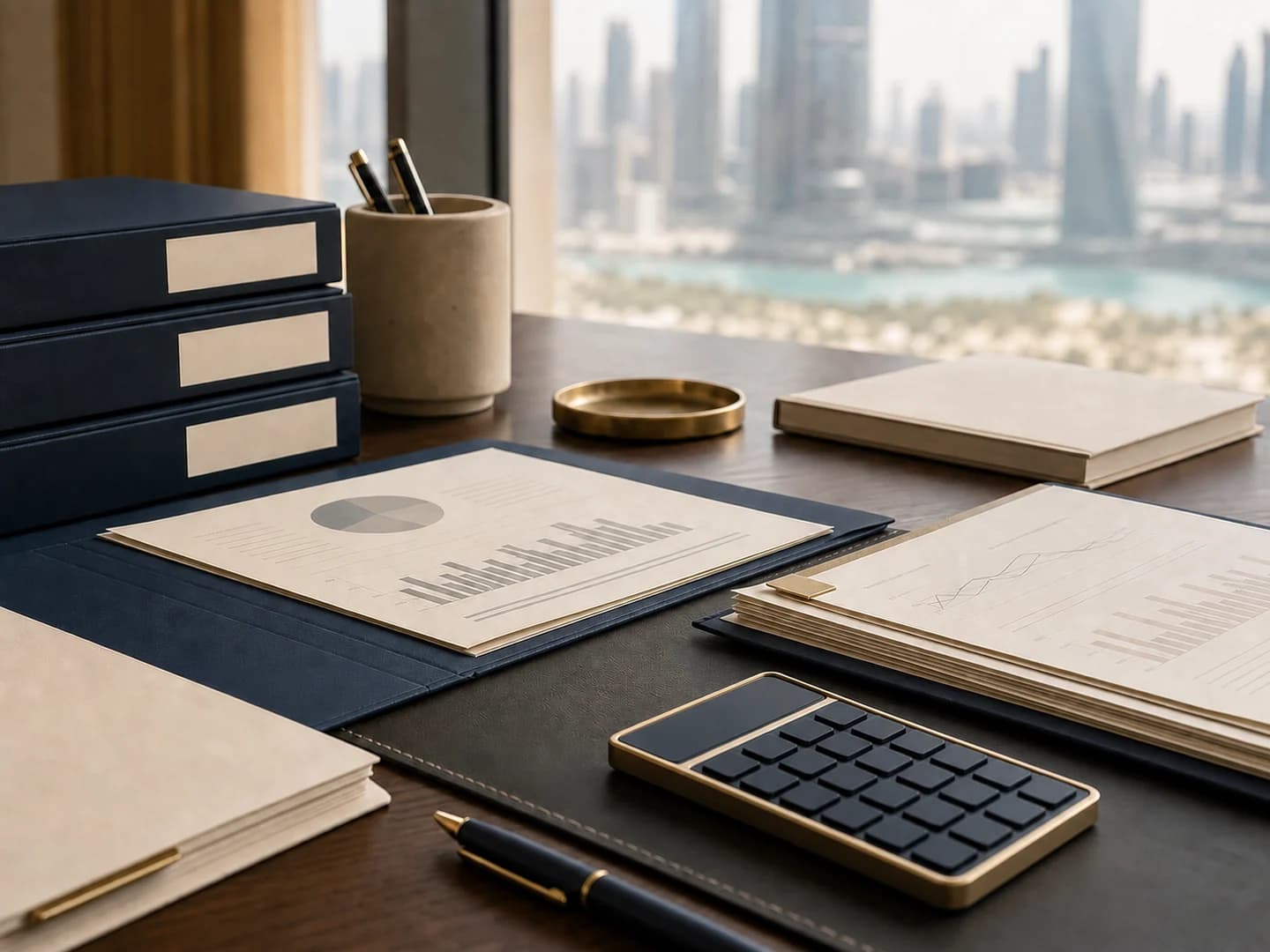 An organised due-diligence workspace for reviewing a UAE business acquisition